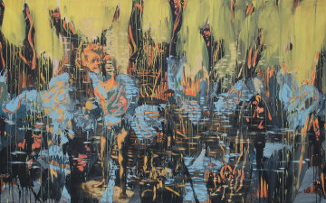 Mark Krause - Initiation 2014 Öl-Acryl auf Leinwand 149 x 257 cm
